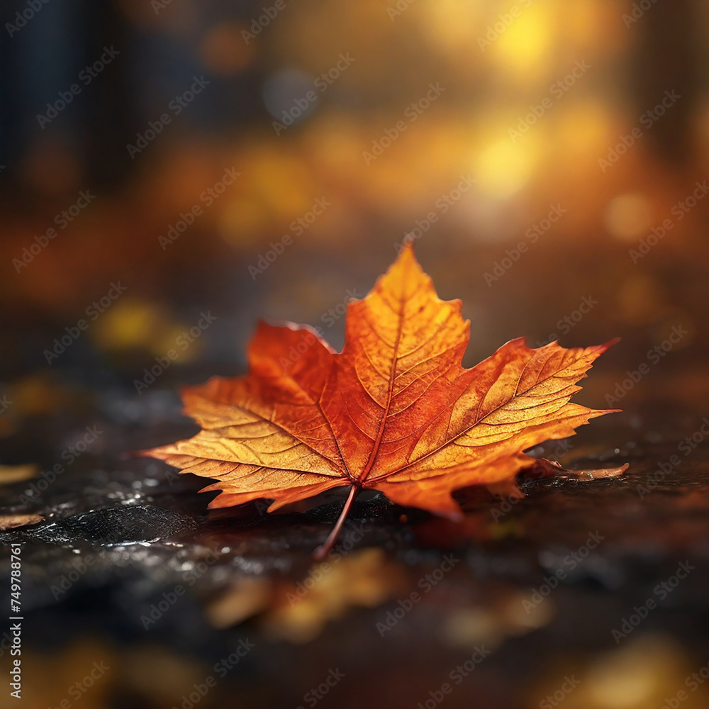 autumn leaf, 8k, attractive ,bokeh effect autumn leaf, 8k, attractive ,bokeh effect
