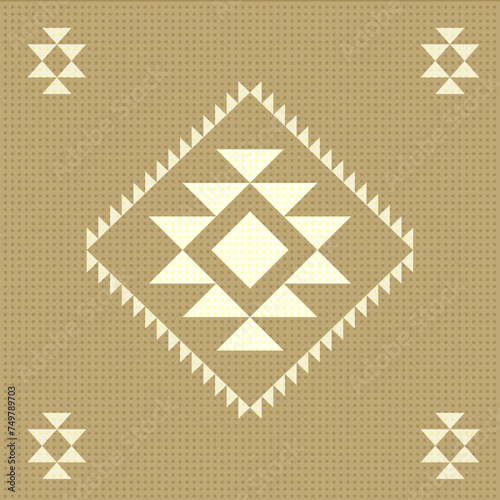 ethnic patten concept, geometric fabric pattern, brown, flowers, native ethnic, beautiful colors, designed for backgrounds, promoters, advertisements, flyers, websites, ethnic events