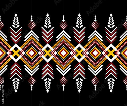 ethnic patten concept, geometric fabric pattern, brown, flowers, native ethnic, beautiful colors, designed for backgrounds, promoters, advertisements, flyers, websites, ethnic events