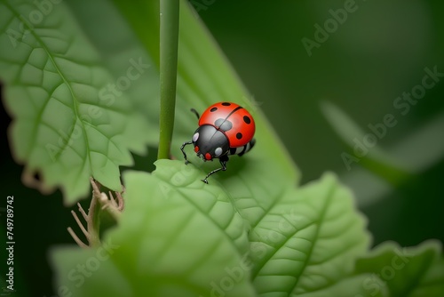 A Ladybug Rests on a Leaf © Ramkrishna