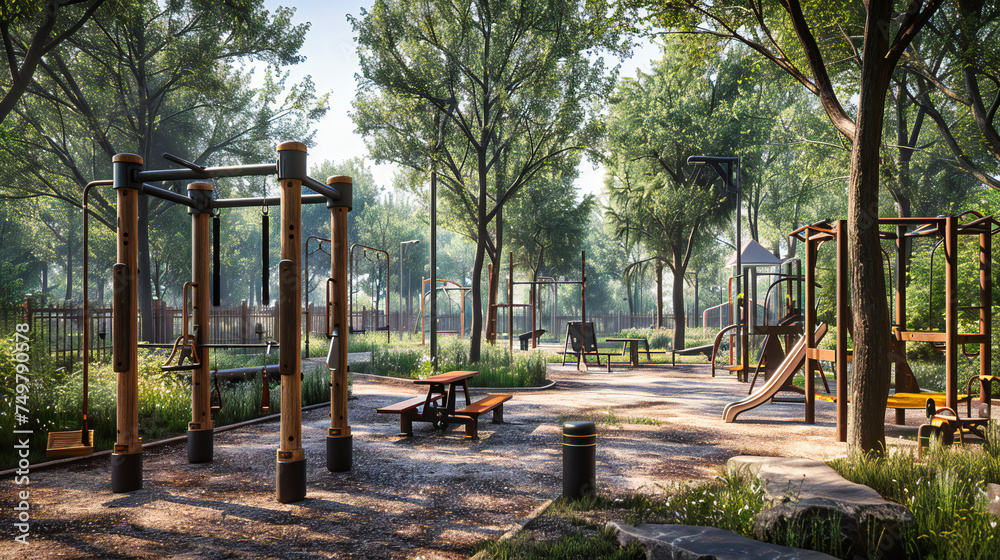 Kids Playground Adventure: Fun and Recreation in a Green Outdoor Space with Swings, Slides, and Sunny Joy Kids Playground Adventure: Fun and Recreation in a Green Outdoor Space with Swings, Slides, and Sunny Joy