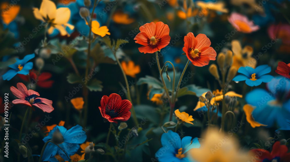 colorful flowers HD 8K wallpaper Stock Photography