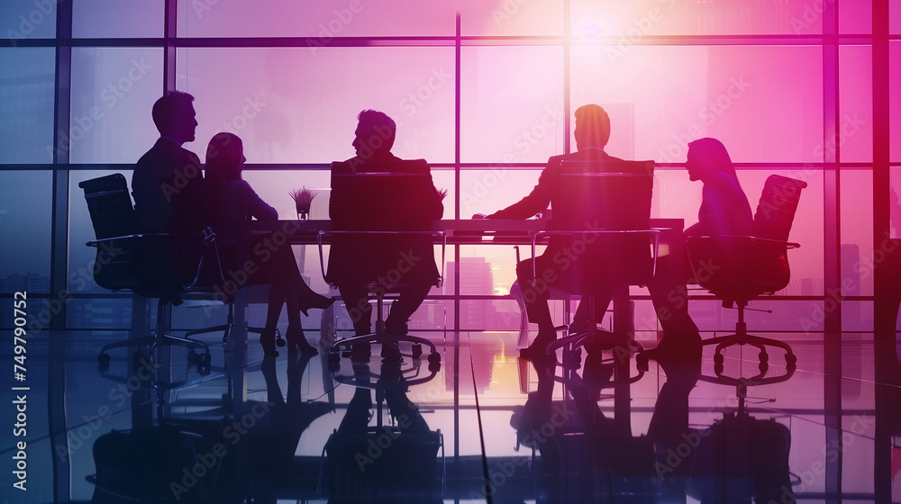 Business Team Sitting Around Meeting Table