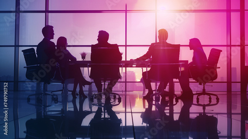 Business Team Sitting Around Meeting Table