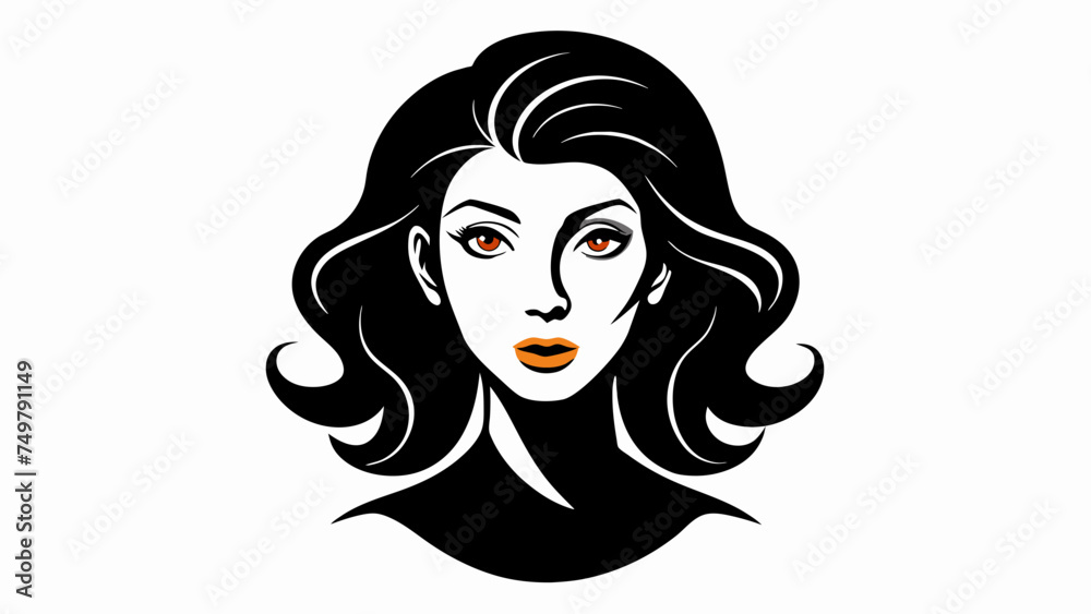 portrait of a girl. Silhouette of woman's face. portrait of a girl. Silhouette of woman's face.
