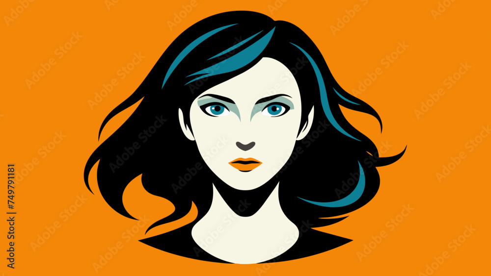 portrait of a girl. Silhouette of woman's face. portrait of a girl. Silhouette of woman's face.
