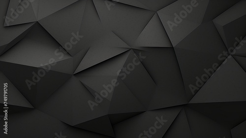 Abstract Black, White, and Dark Gray Background with Geometric Patterns and 3D Effects - Suitable for Presentations