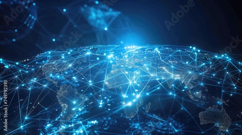 Concept of connecting information to the world by internet technology, online transaction, big data, online marketing, internet of things hard