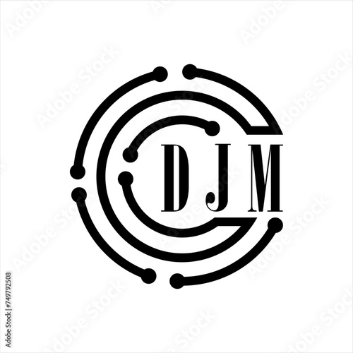 DJM letter design. DJM letter technology logo design on white background. DJM Monogram logo design for entrepreneur and business. photo