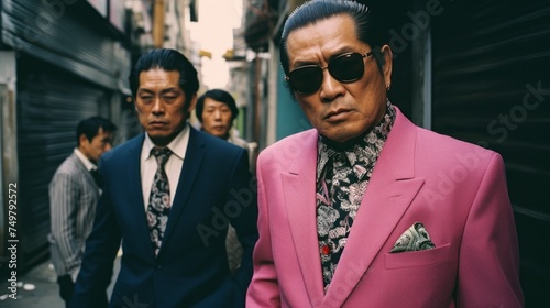 Cinematic Japanese mafia. Tokyo vice. Criminals in Japan and Tokyo. Gangsters, gangland, crime syndicates in Asia 