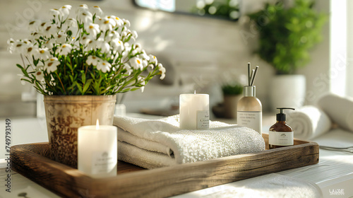 Spa Retreat  Towels  Aromatherapy  and Relaxation in a Tranquil and Healthful Environment