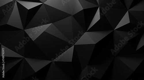 Black Abstract Polygonal Background Wall - Soft Focus photo