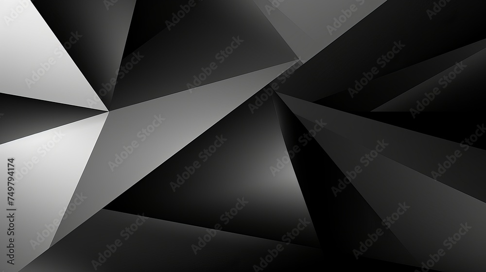 Black and White Abstract Geometric Background with 3D Effect - Lines, Triangles, Light, Glow, Shadow - Modern and Futuristic Black and White Abstract Geometric Background with 3D Effect - Lines, Triangles, Light, Glow, Shadow - Modern and Futuristic