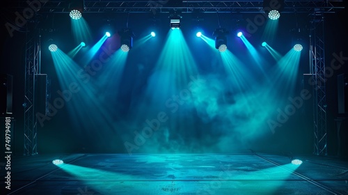 Free stage with lights  lighting devices.