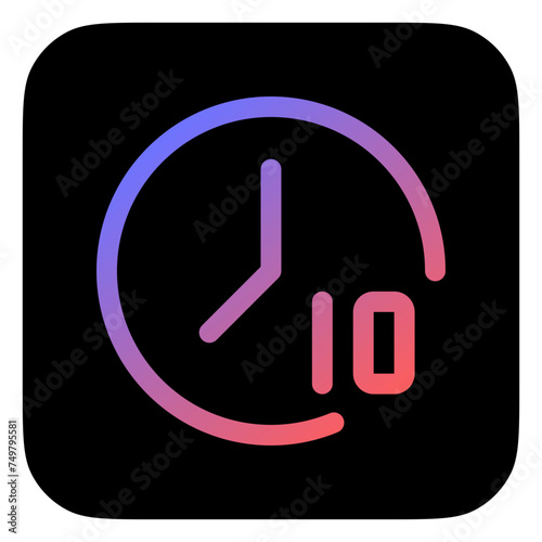 Editable countdown timer 10 seconds vector icon. Part of a big icon set family. Perfect for web and app interfaces, presentations, infographics, etc