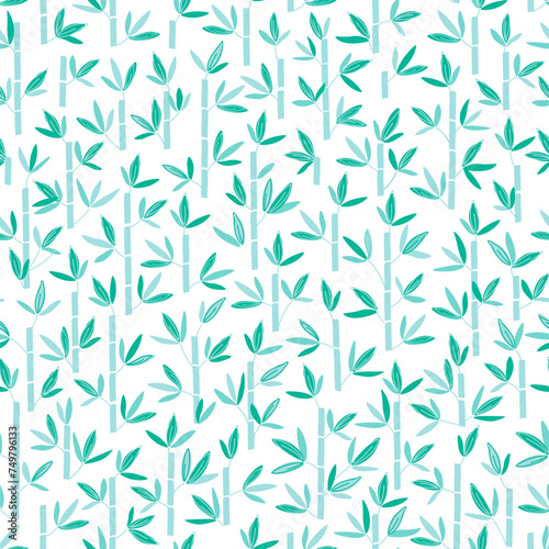 Fototapeta Naklejka Na Ścianę i Meble -  seamless pattern of bamboo stems. from a collection of vector illustrations with a panda. Elements for children's design.