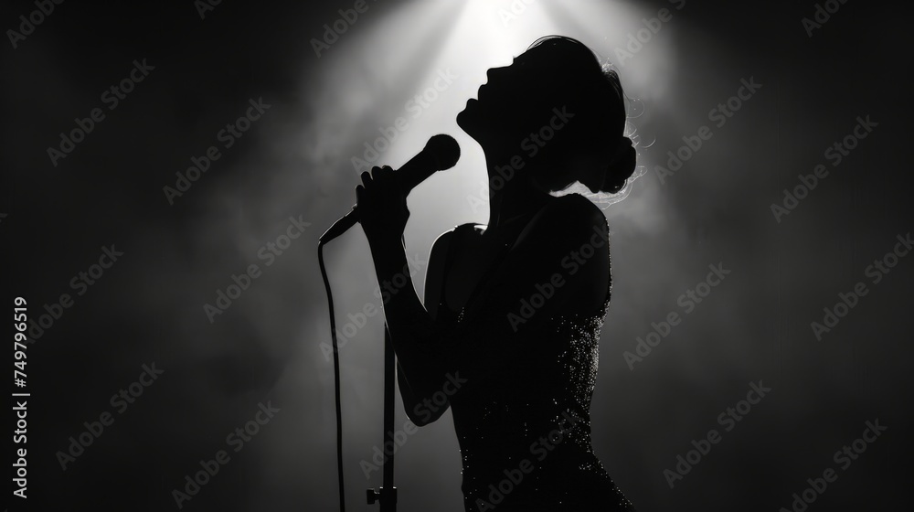Singer in silhouette Singer in silhouette