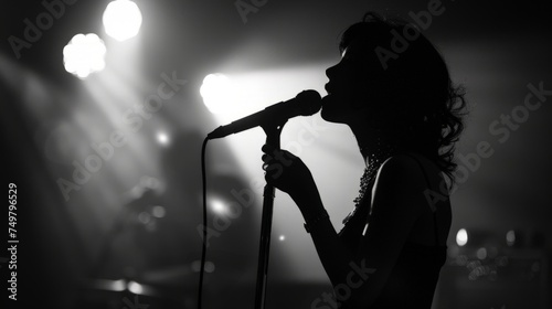 Singer in silhouette