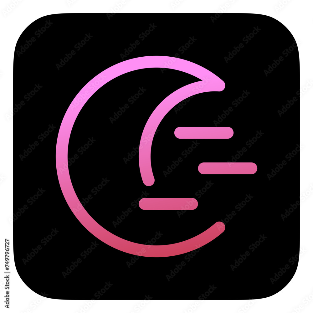 Editable cloudy windy moon vector icon. Part of a big icon set family. Perfect for web and app interfaces, presentations, infographics, etc Editable cloudy windy moon vector icon. Part of a big icon set family. Perfect for web and app interfaces, presentations, infographics, etc