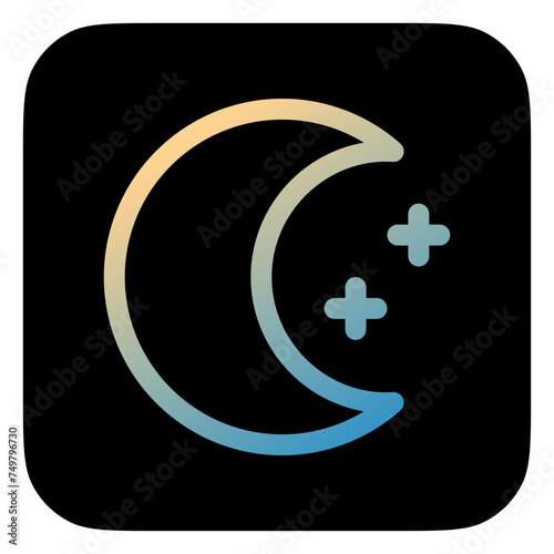 Editable crescent moon and stars vector icon. Part of a big icon set family. Perfect for web and app interfaces, presentations, infographics, etc