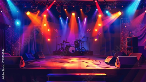 Stage before a concert.