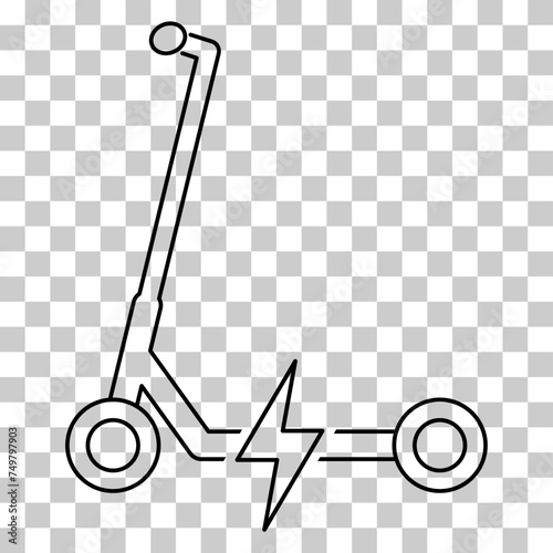 Electric scooter icon, urban flat eco friendly transport, vehicle vector illustration