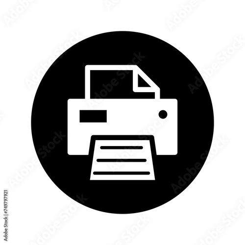 Printer document web icon, printout machine technology flat sign vector illustration