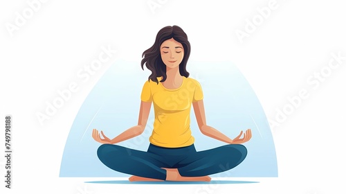 women s meditation  yoga illustration  female yoga