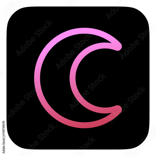 Editable vector crescent moon icon. Part of a big icon set family. Perfect for web and app interfaces, presentations, infographics, etc