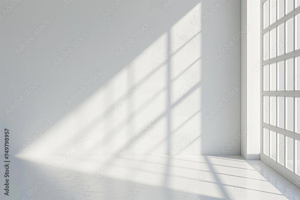 Fototapeta premium Minimalistic room with white wall, suitable for interior design projects