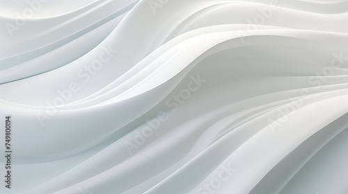 Macro Abstract Image of White Paper Sheets Arranged in Fluid Wave Shape
