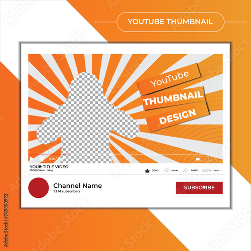 Vector youtube thumbnail design with gradient color vector template