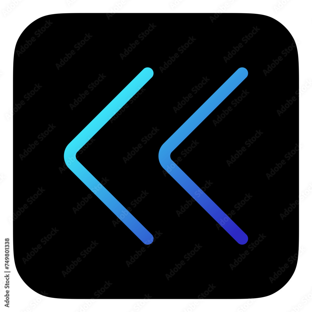 Vector double arrow chevron left icon. Black, white background. Perfect for app and web interfaces, infographics, presentations, marketing, etc. Vector double arrow chevron left icon. Black, white background. Perfect for app and web interfaces, infographics, presentations, marketing, etc.