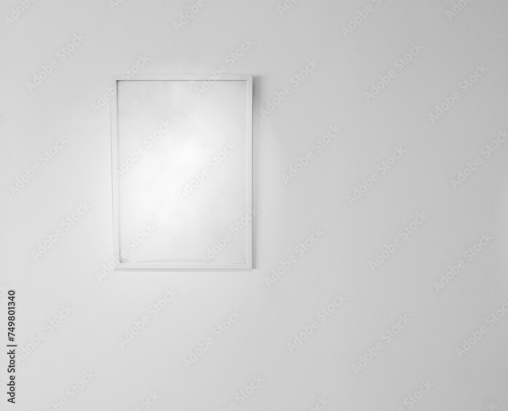 Blank picture frame template for place image inside on the wall. Black and white tone. Blank picture frame template for place image inside on the wall. Black and white tone.