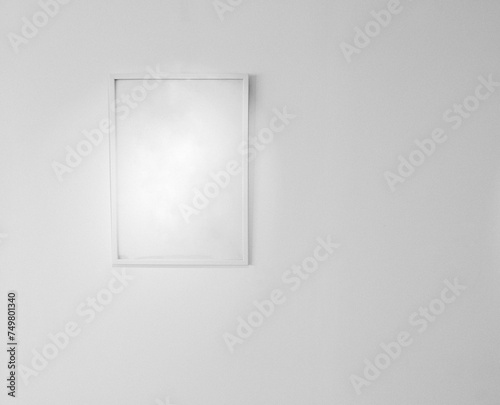 Blank picture frame template for place image inside on the wall. Black and white tone.