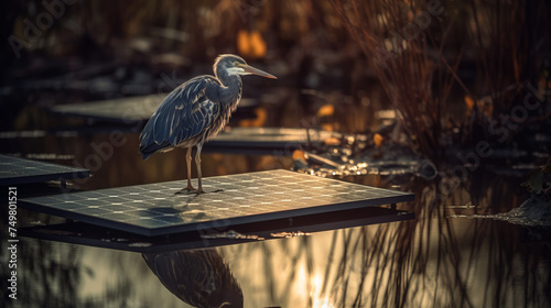 Majestic Herons: The Graceful Wildlife of Lakes and Ponds Wildlife Admirers flock to catch a glimpse of these Elegant Birds in their Natural Habitat, generative AI