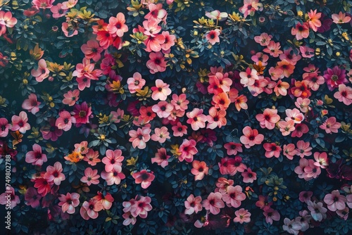 A vibrant painting of pink flowers. Perfect for floral designs © Fotograf