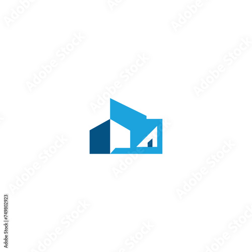 Building logo design template on white background
