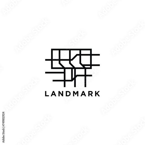 bridge truss line logo symbol icon vector graphic design idea creative illustration