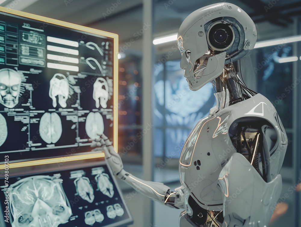 Fototapeta premium Humanoid studying human body