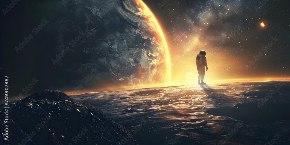 Obraz premium Lunar Labyrinth: Astronaut's Amble 