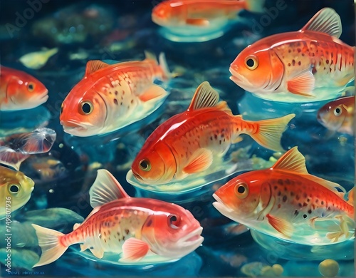 set of fishes, goldfish © Guddah