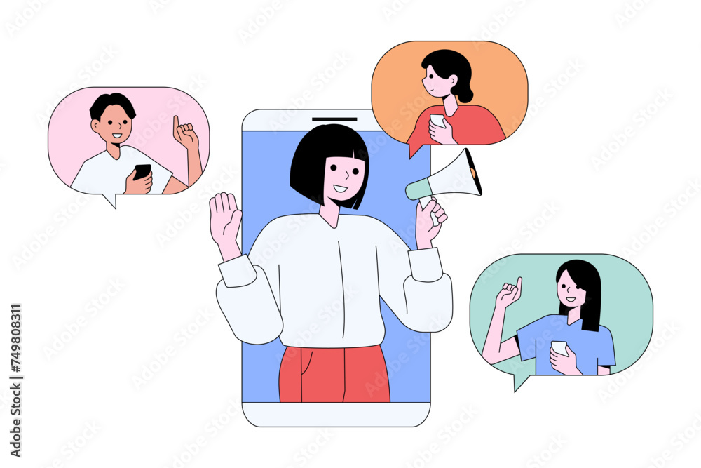 Video conference. Colleagues taking part in video conference in home. Virtual work meeting. Software for online communication. Vector illustration Video conference. Colleagues taking part in video conference in home. Virtual work meeting. Software for online communication. Vector illustration