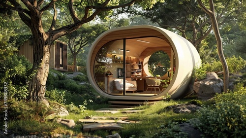 Ecofriendly home offices designed for digital nomads powered by renewable energy combating climate change