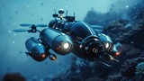 Hightech deepsea drones modeling the latest in aquatic fashion analyzed through social media trends