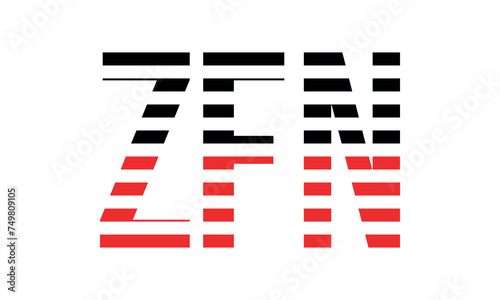 ZFN three initial letter iconic line negative space minimal logo design vector template. monogram, abstract, wordmark, business, typography, minimalist, brand, company, flat, modern, unique, simple