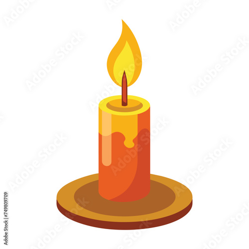 Candle for Light Illustration on White Background