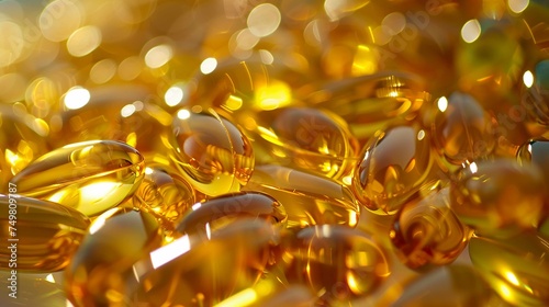 Vitamin E or yellow fish oil or Omega capsules, ultra close