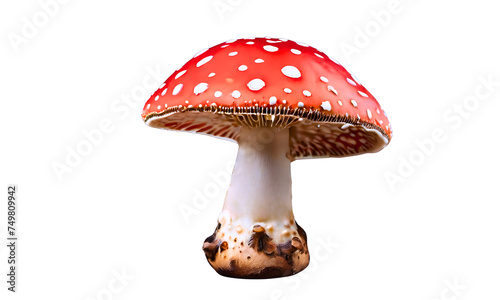 Amanita poisonous mushroom isolated on transparent background, png 