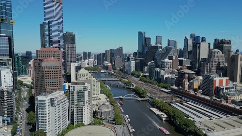Melbourne CBD view from the yarra river, photo